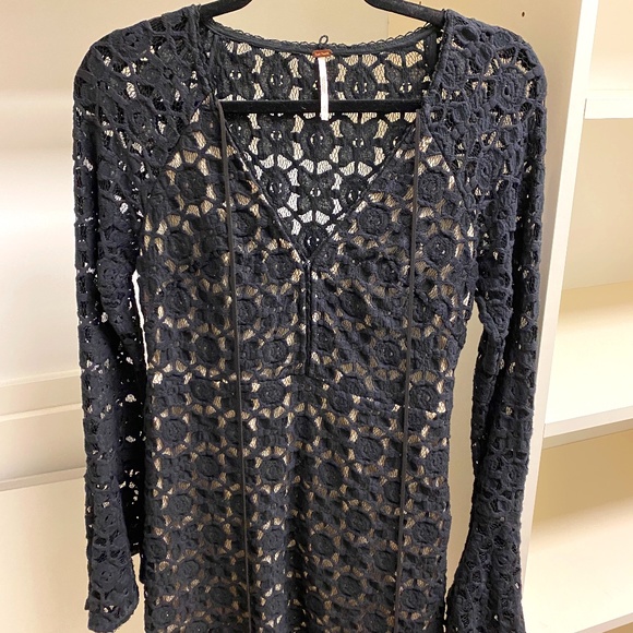 Free People Black Lace Dress - Picture 1 of 4
